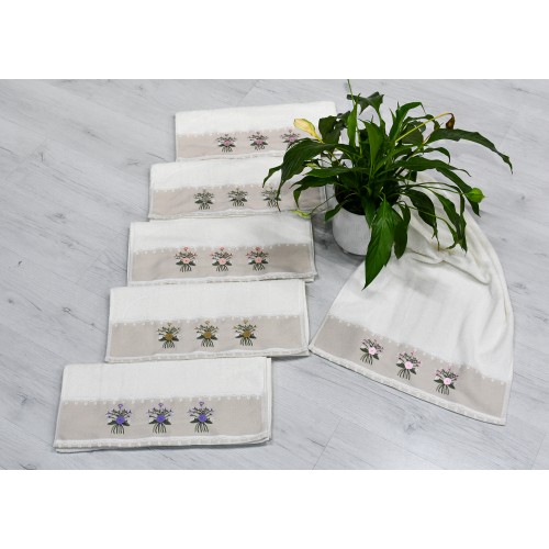 BUKLE LİNEN EL ÖRGÜSU 50X90 %100 PAMUK DÜZİNESİ 2200 GR.